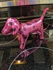 2 Victoria Secret PINK Stuffed Dogs Shiny Hot Pink Black Polka Dots & Gold Dog — photo 5