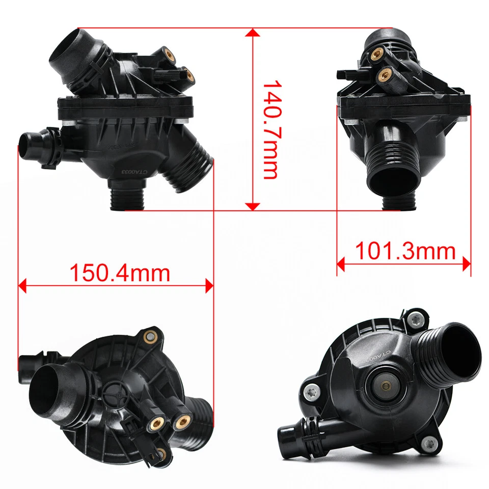 水泵带恒温器和螺栓适用于 2006 - 2012 年宝马 128i 325i 328i 528i 530i X3 — 第 3/4 张图片