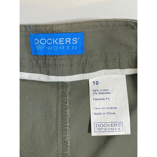 Dockers Green Khaki Skort Stretchy Fabric 3 Pockets Women’s Size 10 - Picture 12 of 16