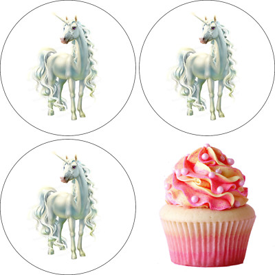 Einhorn Tortenaufleger Muffin Party Deko Geburtstag Unicorn Cupcake essbar neu
