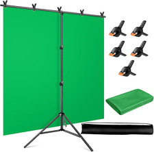 Green Screen Backdrop Kit, 5 X 6.5 Ft Portable Chromakey Green Screen with T-Sha