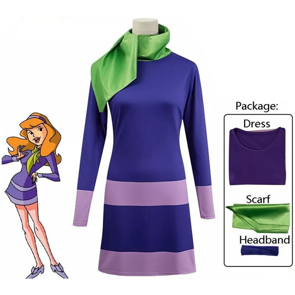 Scooby-Doo Daphne Blake Disfraz Juegos con disfraces Carnaval Fiesta Mujeres Conjunto Halloween