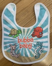 Infant BUBBA BABY Burp Cloth Bib Funny Gift Turtle Octopus Shrimp Ocean Beach