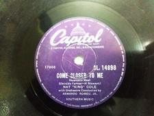 Nat King Cole Come Closer/Nothing In World Capitol Rare 78 Rpm Record India VG+