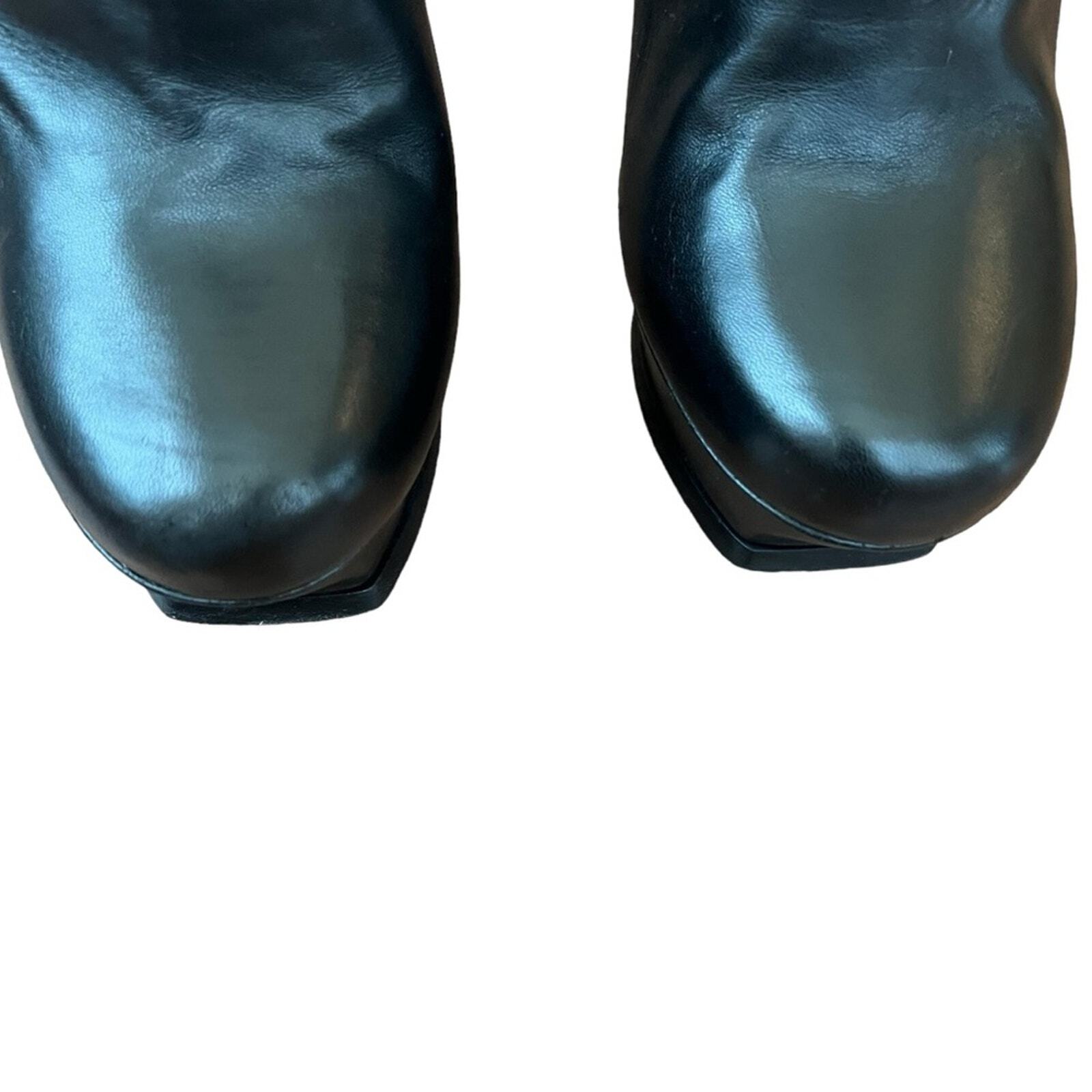 Stivaletti Yves Saint Laurent donna Tribute 105 in pelle nera tacco plateau