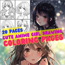 Anime Girl Adult Coloring Book Stress Relief Coloring & Activity Books for Kids