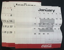 Ancien lot de 14 calendriers muraux Coco-Cola Coke 1995 et 1996 grand calendrier papier