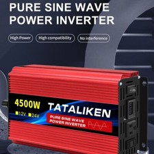 Pure Sine Wave 1600W-6000W Power Inverter 12V DC to 110V 120V 60HZ Converter