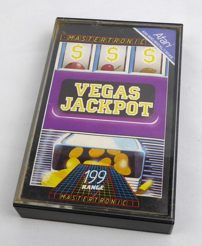 Atari 800 XL XE Tape in Original Box -- Vegas Jackpot (Mastertronic) -- Cassette