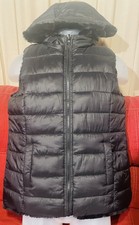 Ny&co Super Soft New With Tags Black Fur Lined Vest Hood Medium (69.95)