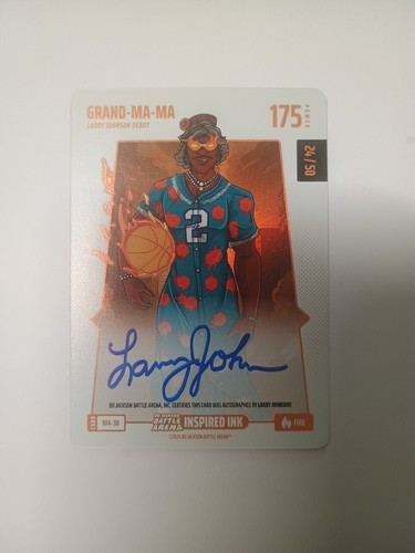 2024 Bo Jackson Battle Arena Grand-Ma-Ma Larry Johnson 24/50 Fire Auto Card