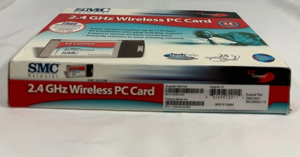 SMC EZ Connect 2.4 GHz Wireless PC Card - Model SMC2632W (Complete in Box) - Image 3 of 4