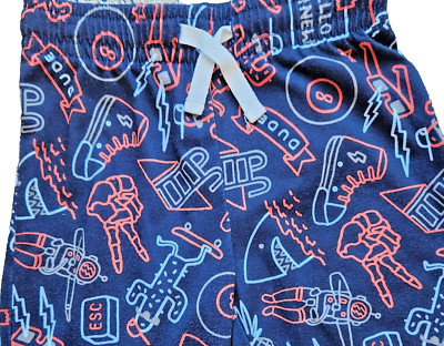 Cat & Jack Boys Sleep Shorts Doodle Print Elastic Waist Comfy XS (4/5)