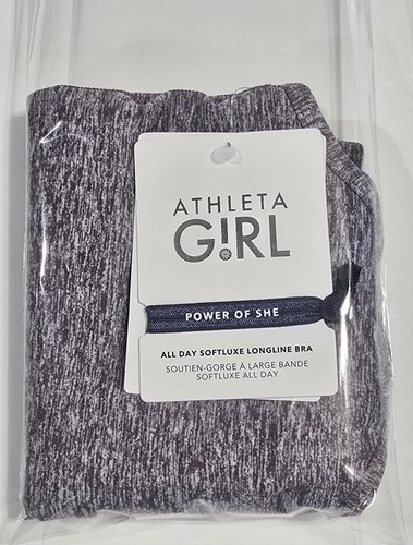 Athleta Girl All Day Softluxe Longline Bra Plum Heather Size L/12 - Picture 14 of 14