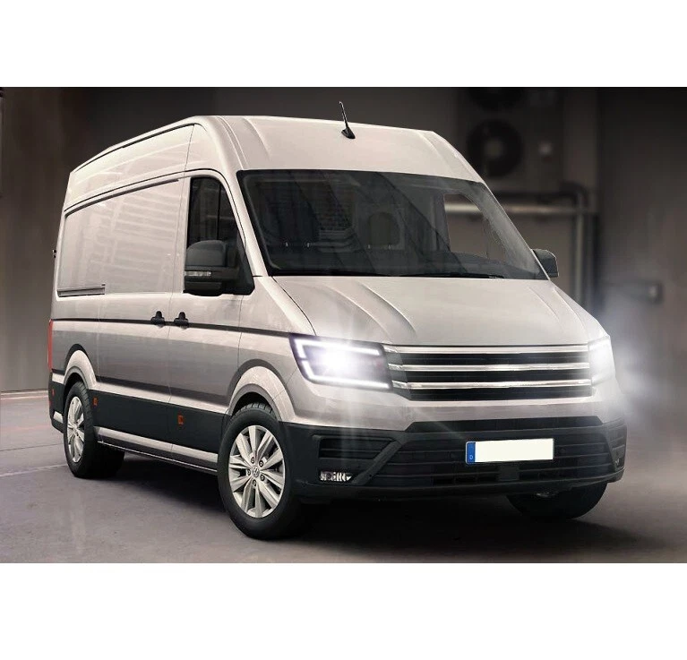 VOLL LED Scheinwerfer für MAN TGE ab 2017 Tagfahrlicht Lauflichtblinker chrom - Bild 2 von 4