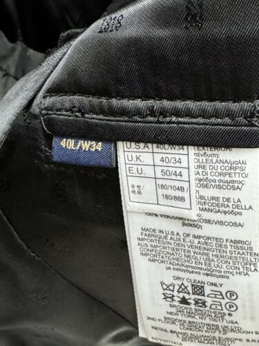 Brooks Brothers X Southwick Tuxedo 1818 Fitzgerald Black Size 40 LONG 34W Suit - Picture 19 of 23