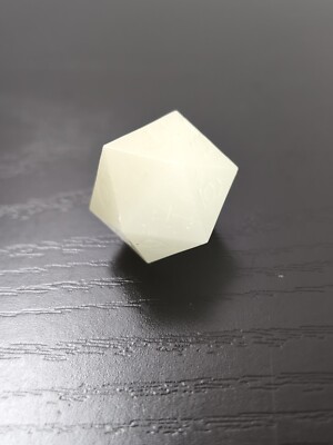 Gamescience Classic + Precision Sharp Edges Glow in the Dark Green D20 Dice