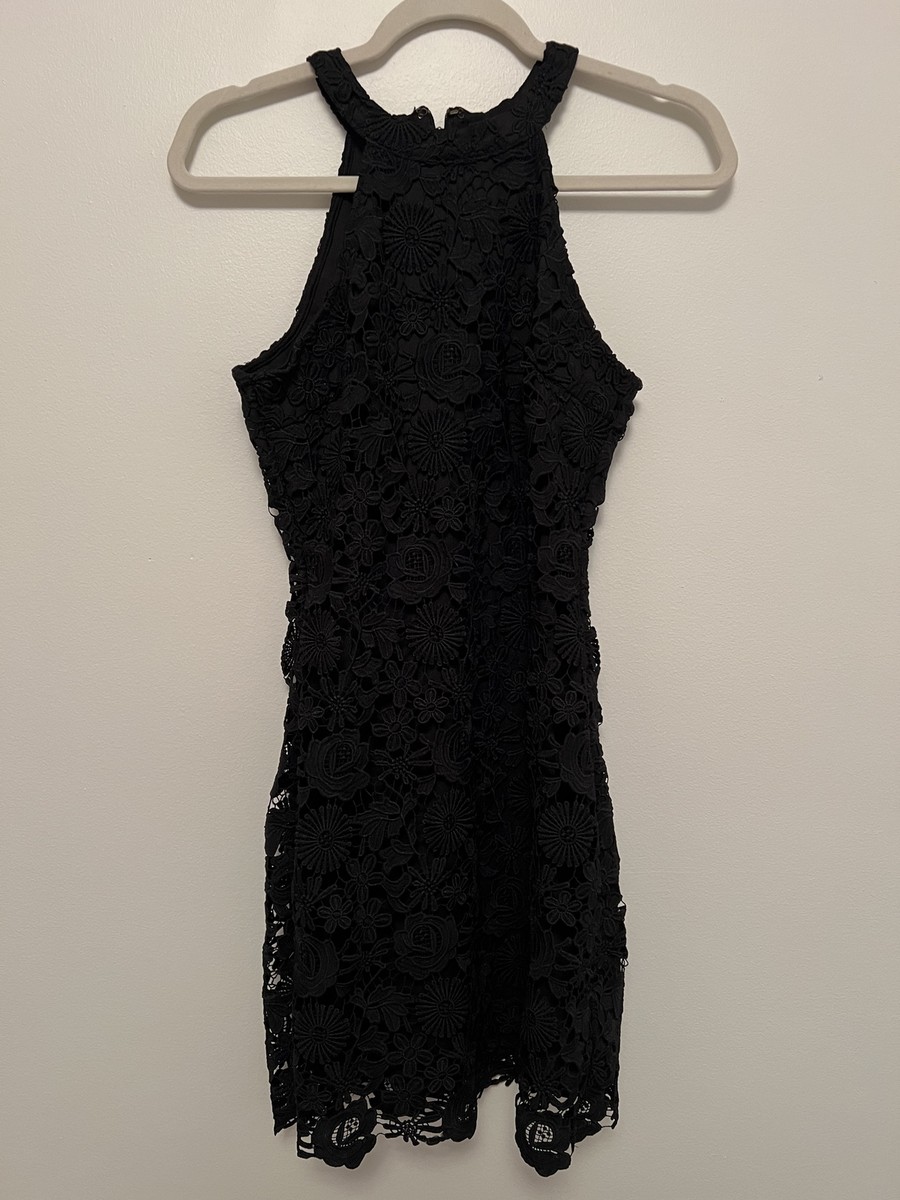 Lulus black floral lace dress | eBay