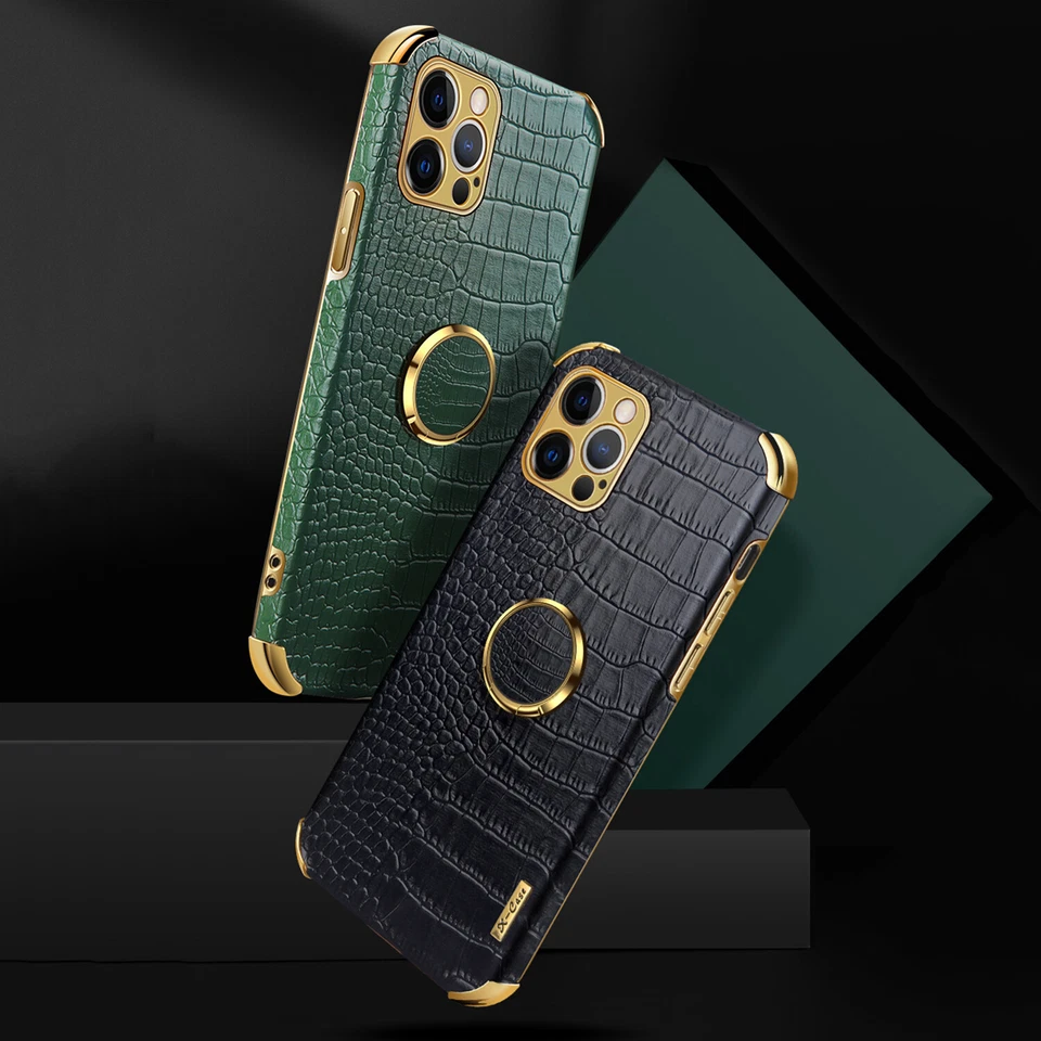 For iPhone 13 14 15 16 Pro Max 11 XS 7 8 Leather Soft Back Stand Shockproof Case - Image 2 of 4