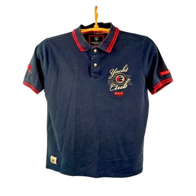 Fynch-Hatton Yacht Club Polo Shirt  Navy Blue  Men's Large Nautical Embroidered