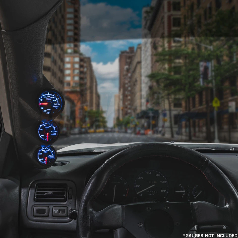 Cápsula de pilar GlowShift gris triple calibre 52 mm para Chrysler 300 2005-2010 Foto 2 de 3