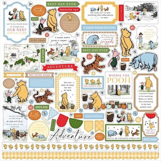 Echo Park The House at Pooh Corner 12""x12"" Cardstock Element Stickers