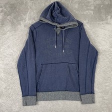Abercrombie Fitch Hoodie Womens XS Blue Waffle Knit Heritage Sport Pullover