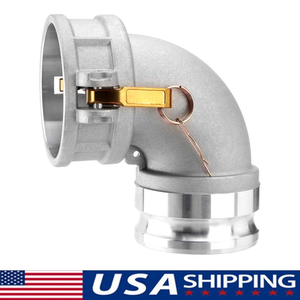 Type DA Cam and Groove Hose Fitting, 90 Degree Elbow, 4" Femalex 4" Male Camlock