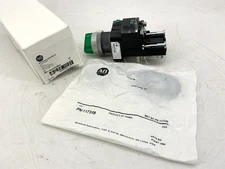 New Allen Bradley 800T-16HGH2KB6AA Ser V Selector Switch 2Pos Green LED 120V