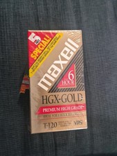 Maxell Premium High Grade T-120 HGX-GOLD 6 Hour GX-Silver VHS Tape Lot Of 5