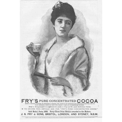 FRY'S Pure Concentrated Cocoa Victorian Advertisement 1891