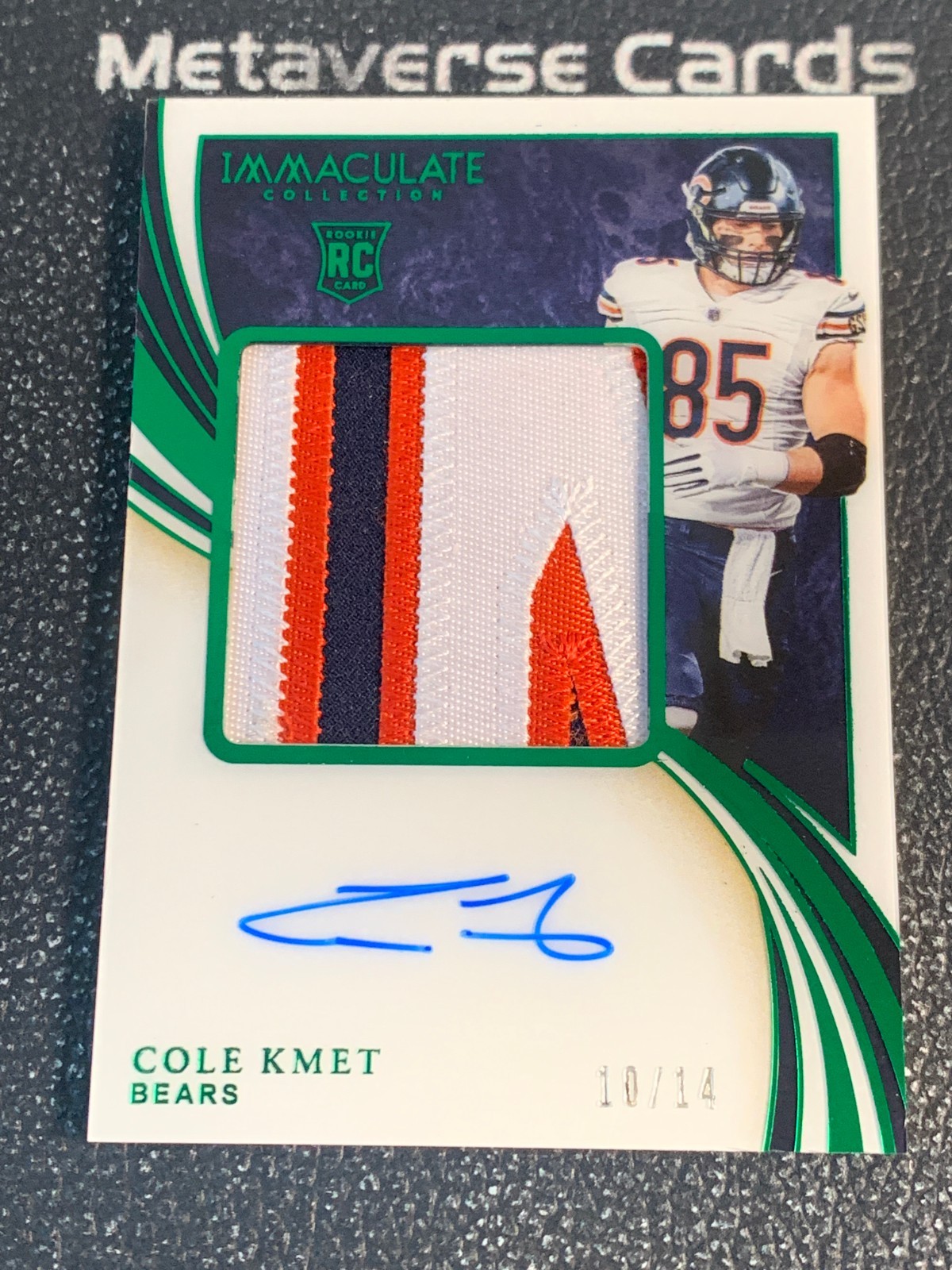 2020 Immaculate Cole Kmet Premium Patch Rookie Auto Premium Edition RPA /14