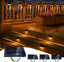 4 Pack Solar Lights Outdoor Garden,Outside Lights Solar Powered for Steps,8 Fix