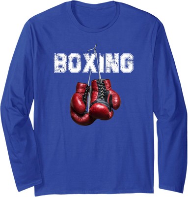 Funny Boxing I Love Sport Vintage Color Gift Friends Long Sleeve Tshirt