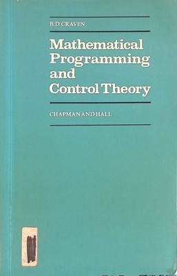 Mathematical Programming and Control Theory Chapman and Hall Mathematics Series 
