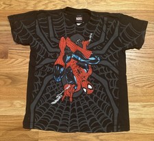 Vintage MAD ENGINE Spider Man Marvel Shirt 2000s Superhero Youth Size 20x15