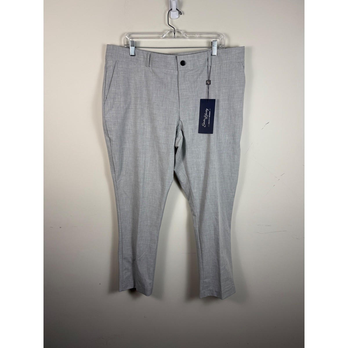 State & Liberty Athletic Fit Stretch Suit Pants Heathered Light Grey 40x31  NEW | eBay
