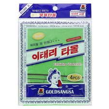 Exfoliating Washcloth, Green, 4 Count