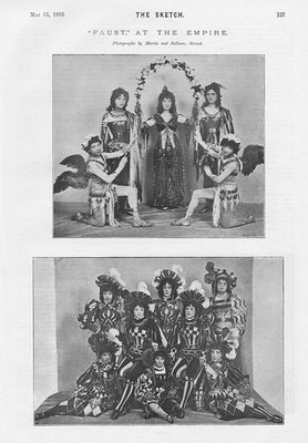 Szenen aus ''Faust'' im Empire Theater 2 x - antike Drucke 1895