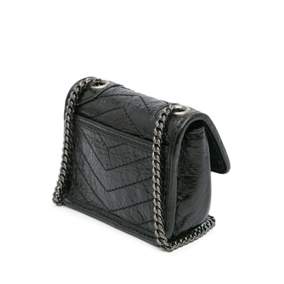 Authenticated Saint Laurent Micro Crinkled Leather Niki