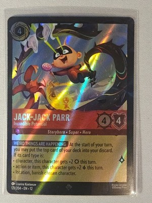 Disney Lorcana Jack-Jack Parr - Incredible Potential 121/204 super rare holofoil