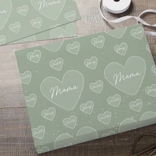 A Mother's Heart Personalized Wrapping Paper, Custom Gift Wrap for Mom