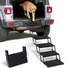 Foldable Dog Steps for High SUV Truck 6Step Extra Wide, 12Lbs