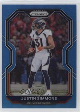 2020 Panini Prizm Light Blue Prizm Justin Simmons #118 12n5
