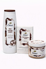 Dove Hot Cocoa Swirl Holiday Bundle Body Wash Scrub Soap Set NEW