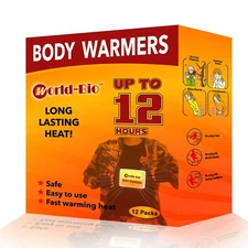 WORLD-BIO Body Warmers for Cold Weather, Heat Warmer Patch Disposable with Ad...