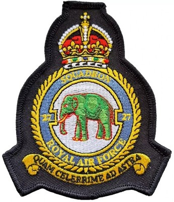 27 Squadron Royal Air Force gestickter Aufnäher Abzeichen - MOD LIZENZIERT