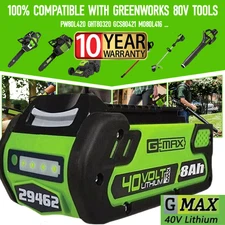 40V 8.0Ah For Greenworks G-MAX 40 Volt Lithium Battery 29472 29462 29252 20202
