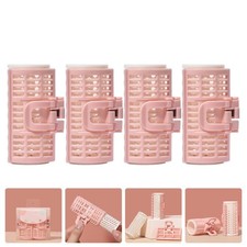4Pcs Pink Hair Beauty Roller Hairdressing Curler Clip Easy DIY Hairstyling Tool