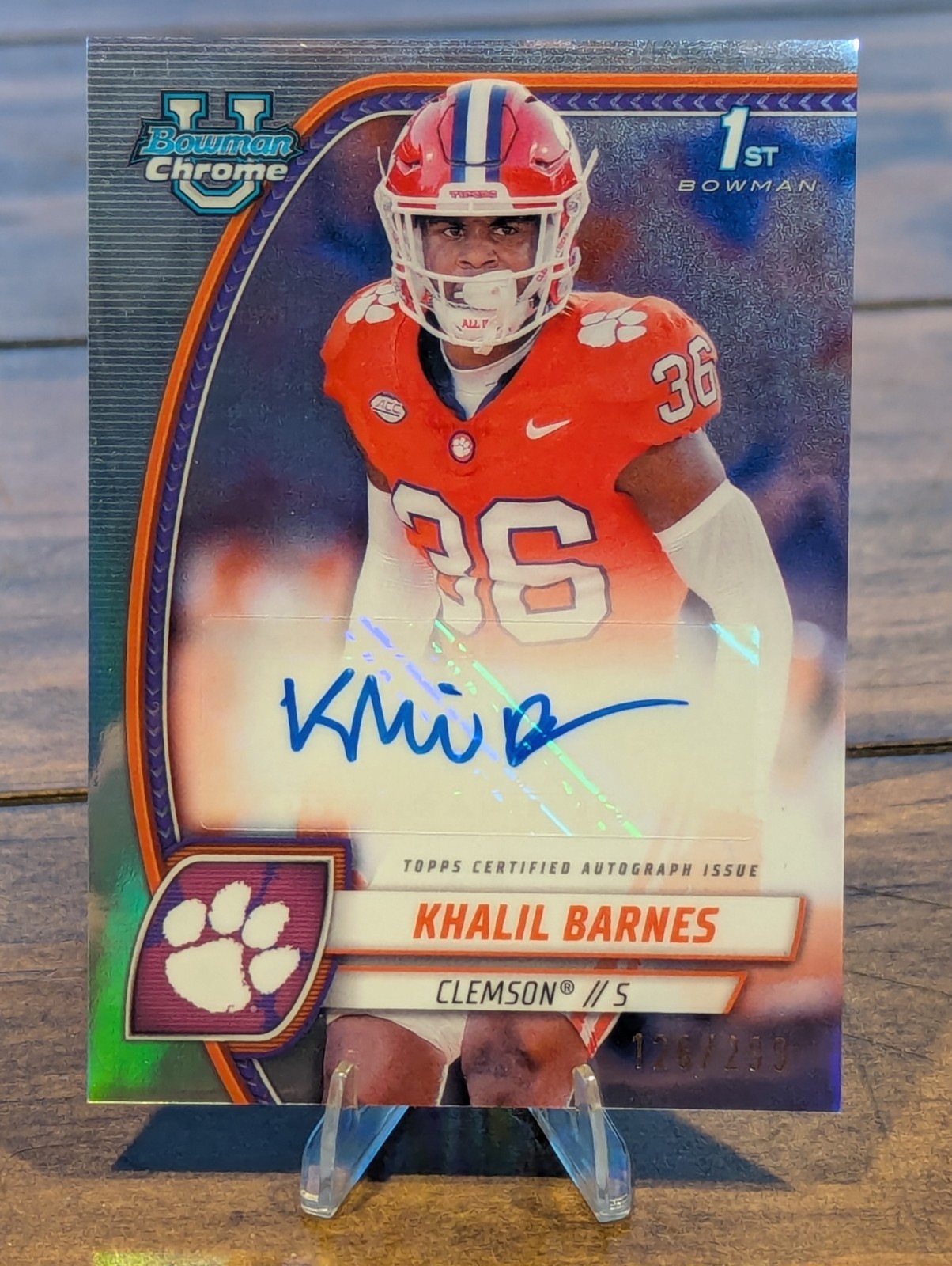 2024 Bowman University Chrome - Prospect Auto Khalil Barnes Refractor /299 RC